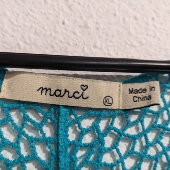 Marci Teal Light Knit Hi Low Long Sleeve Sweater, Women's Xtra Large - Picture 6 of 8